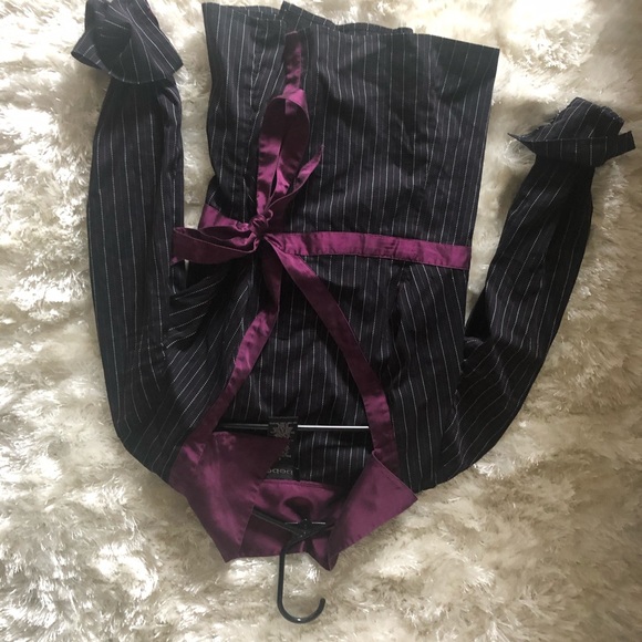 REAL SILK vintage bebe collated wrap top striped - Picture 5 of 7